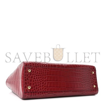 CHANEL MASTER CALFSKIN CROCODILE EMBOSSED ARCHETYPE SMALL SHOPPER TOTE BURGUNDY AS6243 (34*20*13cm)